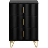 SoBuy nočna omarica s 3 predali v črni barvi v stilu minimalizma, (21123512) | Shoptok.si
