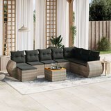 vidaXL 9-dijelni set vrtnih sofa od poliratana s jastucima sivi | shoptok.hr
