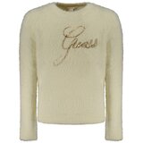 Guess Jeans pulover za djevojčice s vezom i šljokicama bijeli Cijene