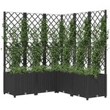 vidaXL Cvetlično korito z oporno mrežo črno 120x120x136 cm PP | Shoptok.si