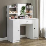 Hanah home toaletni sto Glamo sa ogledalom, 120 cm, beli Cene