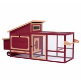 TIAKI drveni kokošinjac s kotačima - D 236,6 x Š 78 x V 114,4 cm | shoptok.hr