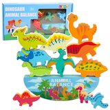  s drvenim blokovima s dinosaurskim tornjem, 12 dijelova, igra spretnosti i ravnoteže. | shoptok.hr