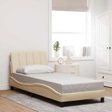  Okvir za krevet bez madraca krem 90x190cm od tkanine - Krema 90 x 190 cm | shoptok.hr