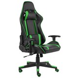 The Living Store Vrtljiv gaming stol zelen PVC - Gaming Stol, (21426615) Cene