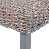  Klupa siva 110 cm prirodni ratan kubu i masivno drvo mahagonija | shoptok.hr