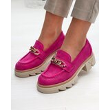 Resti Eco-suede moccasins with gold embellishment in fuchsia Zaffix | ePonuda.com