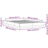 vidaXL Okvir za krevet boja hrasta 135x190 cm od konstruiranog drva | shoptok.hr