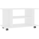 TV ormarić s kotačima bijeli 80 x 40 x 45 cm konstruirano drvo | Eponuda.com