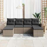  Sjedeća garnitura za vrt 6 kom. Siva poliratan 251 x 117 x 85 cm | shoptok.hr