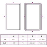  Unutarnja vrata 102,5x201,5 cm bijela od ESG stakla i aluminija | shoptok.hr