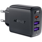 Acefast PD 35W GaN stenski polnilnik s 3 vhodi 2x USB-A + USB-C črn, (21580856) Cene
