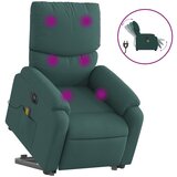 Maison Chic Električni masažni naslanjač - Relax naslanjač s funkcijo vstajanja temno zelen, (22061208) Cene