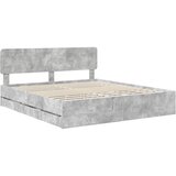  Krevetna konstrukcija s ladicama Betonsko Siva 200 x 200 cm | shoptok.hr