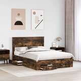  Konstrukcija postelje z vzglavjem Dimljeni oreh 150 x 200 cm, (5000103847) | Shoptok.si