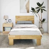  Okvir kreveta uzglavljem bez madraca 75x190 cm puno drvo hrast | shoptok.hr