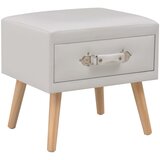 The Living Store Nočna omarica umetno usnje 40x35x40 cm bela - Nočna Omarica, (21420798) Cene