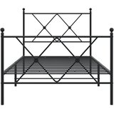  Metalni okvir kreveta uzglavlje i podnožje crni 90 x 200 cm | shoptok.hr