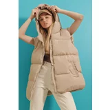 Trend Alaçatı Stili Winter Jacket - Beige - Puffer