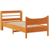 Maison Chic Posteljni okvir - Enojna postelja - Postelja za odrasle z vzglavjem voščeno rjava 90x200 cm borovina, (21695394) Cene