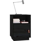  Noćni ormarići 2 kom crni 40 x 34 x 55 cm od masivne borovine | shoptok.hr