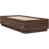 vidaXL Posteljni okvir rjav hrast 100x200 cm inženirski les, (21095310) Cene
