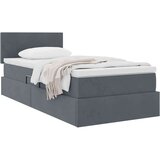  Postelja s shranjevanjem Temno siva 90 x 190 cm Žamet, (5000100600) | Shoptok.si