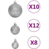  Set božićnih kuglica od 111 komada srebrni od polistirena | shoptok.hr