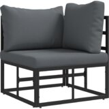 vidaXL Sjedeća garnitura za vrt 6 pcs Crna 70 x 70 x 32 cm Aluminij | shoptok.hr