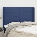 vidaXL Vzglavje z ušesi modro 147x16x118/128 cm blago | Shoptok.si