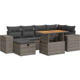 vidaXL Vrtna sedežna garnitura z blazinami 8-delna siv ratan/akacija | Shoptok.si