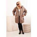 Kesi Włoski Women's Plus Size quilted jacket with a hood and the inscription HOPE fango | shoptok.hr