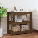 vidaXL Konzolna mizica medeno rjava 80x40x74 cm trdna borovina Cene
