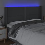  LED uzglavlje tamnosivo 203 x 16 x 118/128 cm od tkanine | shoptok.hr