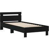  Okvir za krevet s uzglavljem i LED svjetlima crni 90x190 cm | shoptok.hr