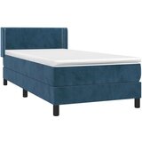 Box spring krevet s madracem tamnoplavi 90x200 cm baršunasti | shoptok.hr
