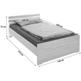 MID.YOU POSTELJA 140 cm x 200 cm , leseni material bela, barve hrasta Slike
