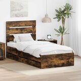  Krevetna konstrukcija s ladicama Dimljeni hrast 75 x 190 cm | shoptok.hr