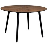 Dutchbone Okrogla jedilna miza z mizno ploščo v orehovem dekorju ø 120 cm Clover – Cene