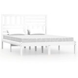  Okvir za krevet od masivne borovine bijeli 140 x 190 cm | shoptok.hr