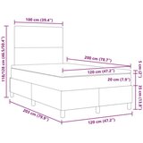  Zložljiva postelja s vzmetnico Krem 120x200 cm Corduroy tkanina, (22083912) | Shoptok.si
