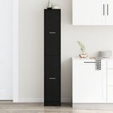 vidaXL apotekarski kabinet črni hrast 30x41x174,5 cm iz inženirske deske | Shoptok.si