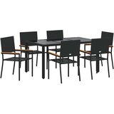  Vrtni set za objed 7 kom. Crna poliratan | shoptok.hr