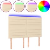  LED uzglavlje krem 144x5x118/128 cm od tkanine | Eponuda.com