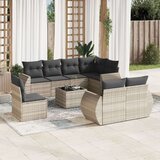 vidaXL 9-dijelni set vrtnih sofa od poliratana s jastucima svjetlosivi | shoptok.hr