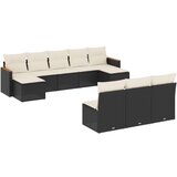  The Living Store Vrtna sedežna garnitura 10-delna z blazinami črn poli ratan - Vrtna Sedežna Garniture, (21451494) | Shoptok.si