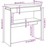  Konzolni stol bijeli 80 x 30 x 80 cm od konstruiranog drva | shoptok.hr
