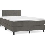  box spring s madracem LED tamnosivi 120 x 190 cm baršun | shoptok.hr