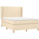  Box spring postelja z vzmetnico krem 140x200 cm blago, (20894068) | Shoptok.si