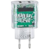  Zidni polnilec RivaPower VA4125 TD2 prozoren 3,4A / 2xUSB + kabel MFi Lightning 1.2m Cene